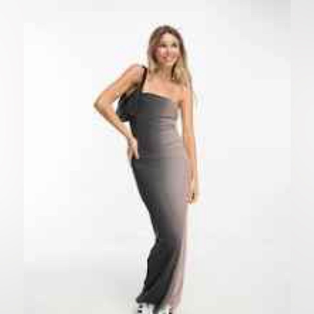 Elegant One-Shoulder Gray Dress